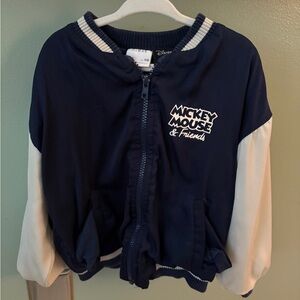 Zara Disney Navy and White Mickey Mouse & Friends Jacket